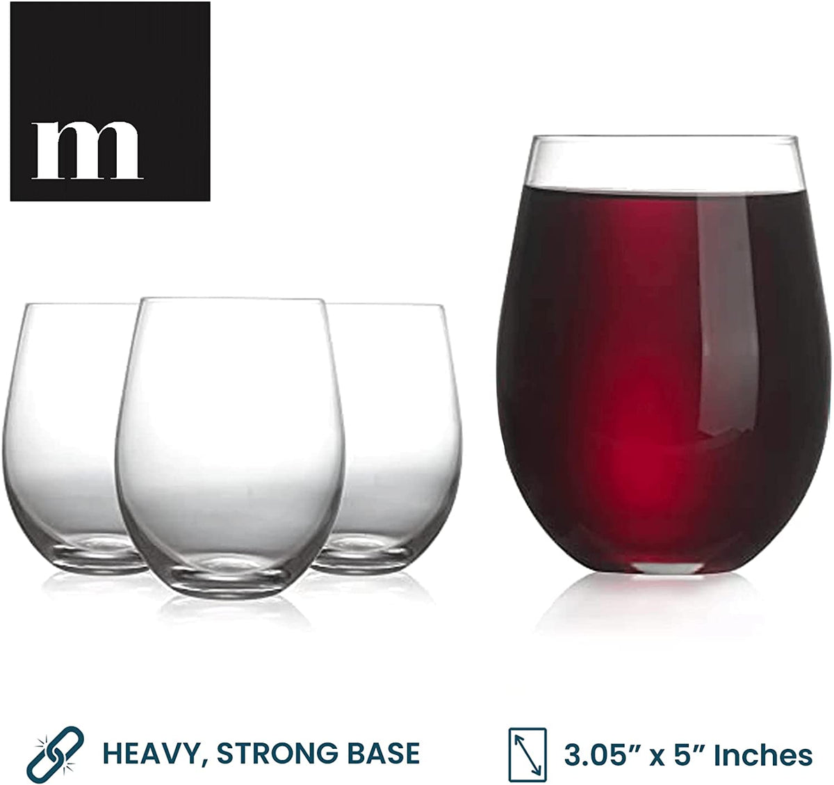 20oz Large Size for Enhanced Aeration with Durable Sleek Modern Drinking  Tumbler Red White Stemless Wine Glass - China Glass Cup and Glass Cups  price