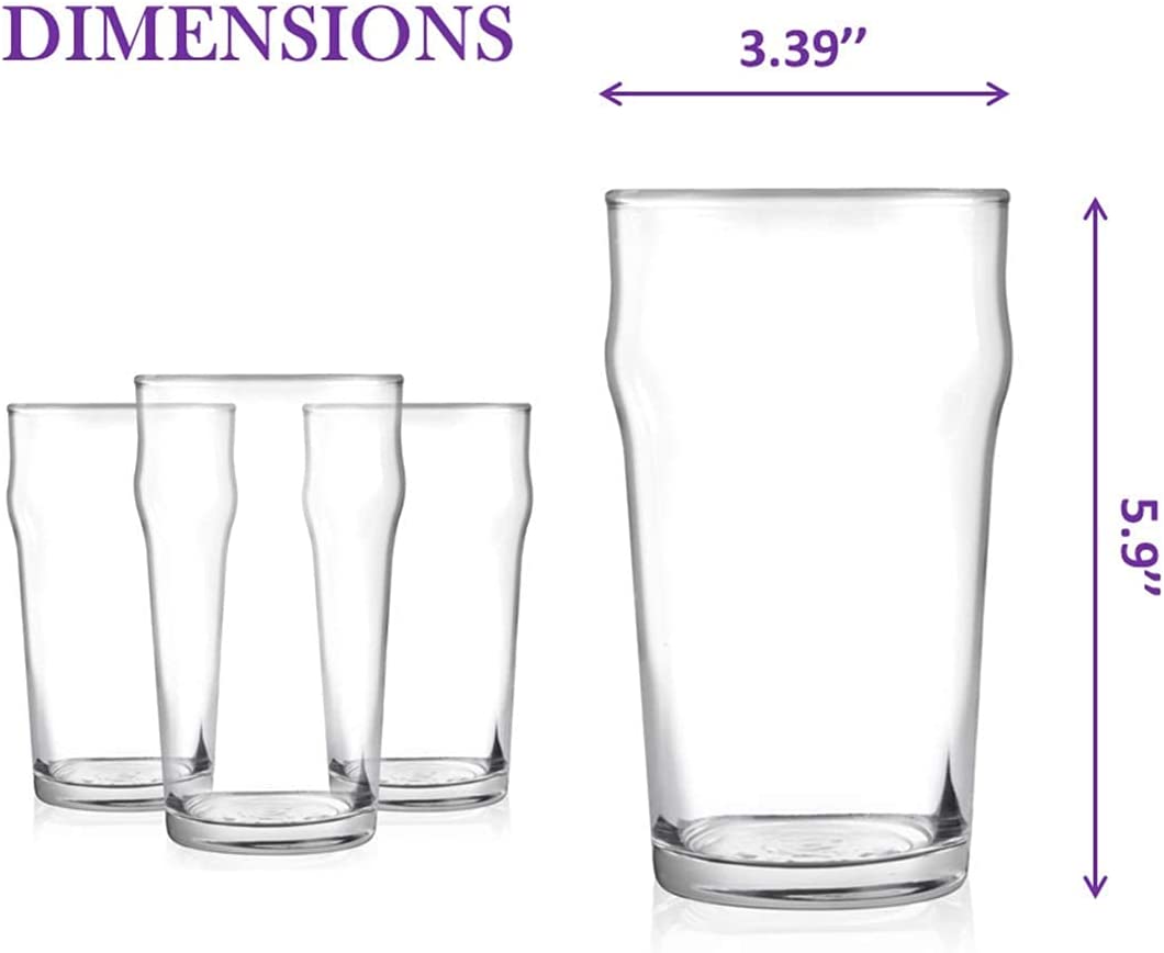 Beer Pint Glass - Classic Beer Glasses Pint, 16 Ounce Set of 6. – Modvera